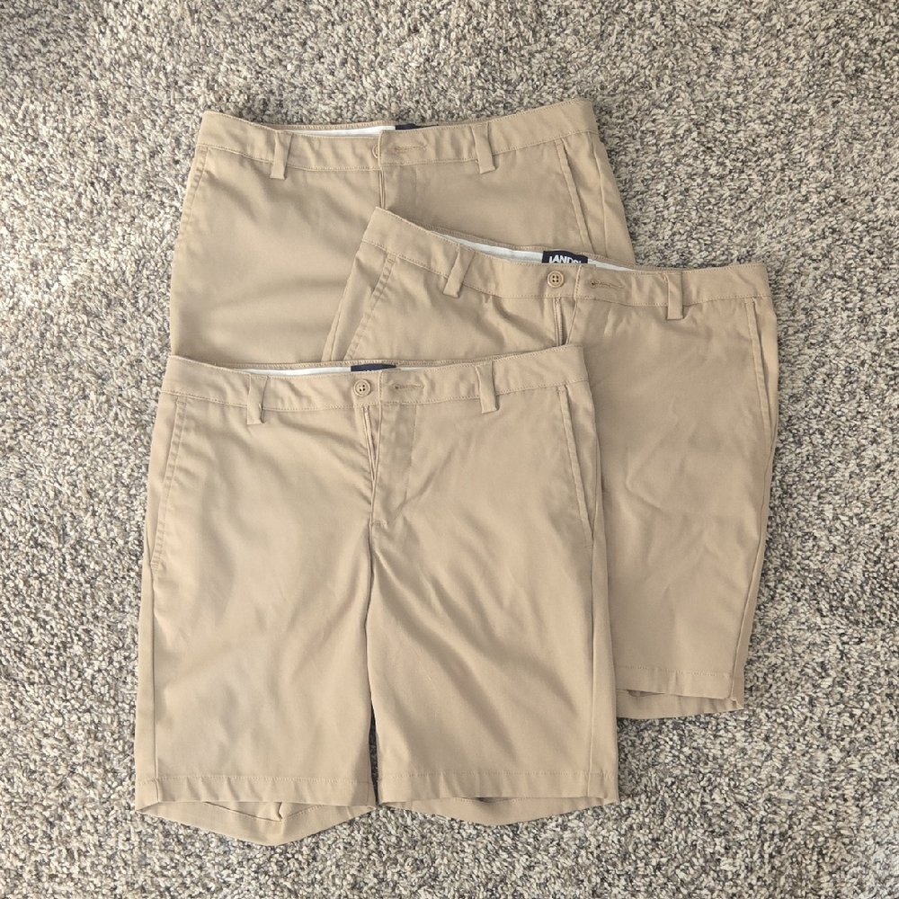 3 Pairs Lands' End Uniform Shorts